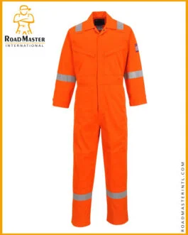 High Visibility Coveralls In Orange Color For Workwear