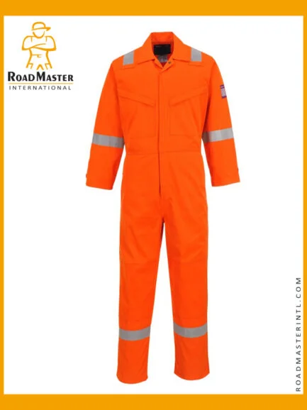 high visibility coveralls in orange color for workwear