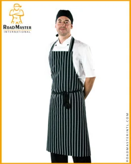 Striped Apron With Pockets For Men Kitchen Workwear