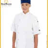 hot selling womens chef jacket in white color for kitchen workwear